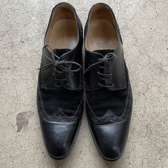 Paul Fredrick Men’s Black Leather Wingtip Oxfords Brogue Dress Shoes Size 10M main image 8
